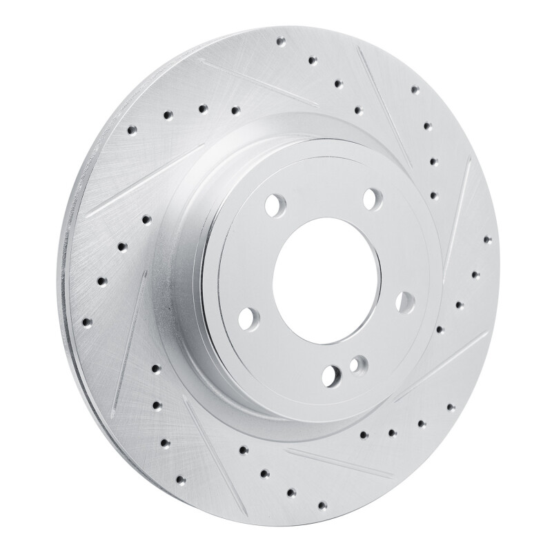 Mercedes-Benz G550 Brake Rotor (1) - Rear Right - R1 Concepts - Drilled & Slotted - Silver - `19-`25